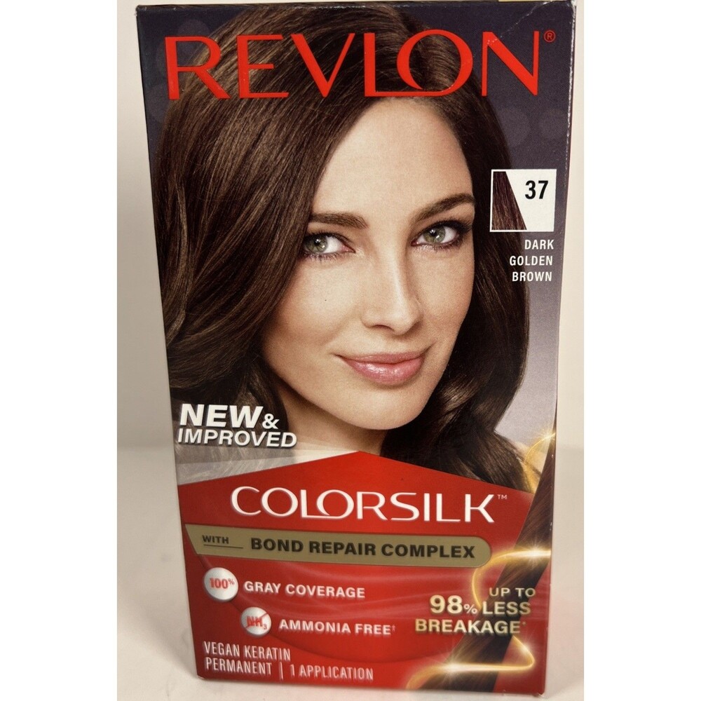 Revlon Colorsilk Color #37 Dark Golden Brown  Bond Repair Complex